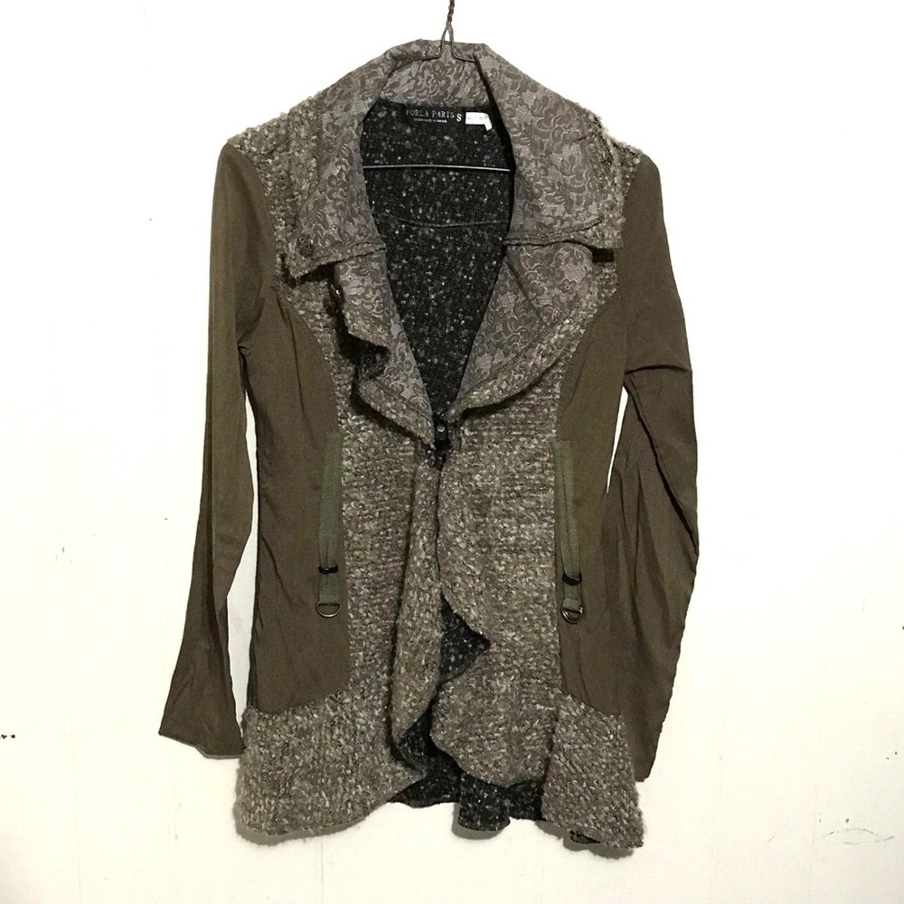 Forla Paris Sz S Wool Artsy Boho Sweater Cardigan
